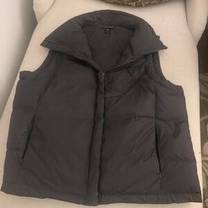 Eileen Fisher Charcoal Down Puffer Vest